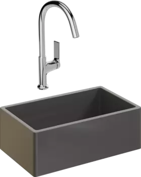Комплект Мойка кухонная Domaci Сиена 50276-112 антрацит + Смеситель STWORKI