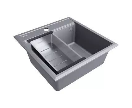 Комплект Paulmark мойка + коландер PM117551-GRM+A375-BS