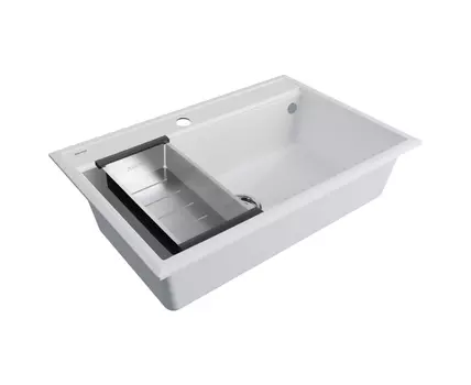 Комплект Paulmark мойка + коландер PM117551-WH+A375-BS