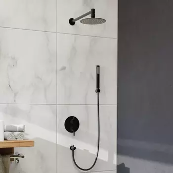 Комплект RGW SP-52 B Черный (Головной душ/смеситель/ручной душ/)