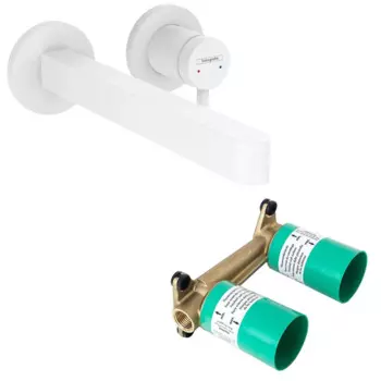 Комплект смеситель для раковины Hansgrohe Finoris 76050700S, матовый белый, с внутренней частью