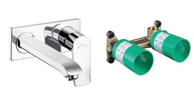 Комплект смеситель для раковины Hansgrohe Metris 31086000S, хром, с внутренней частью