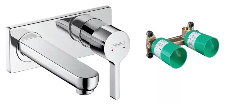 Комплект смеситель для раковины Hansgrohe Metris S 31162000S, хром, с внутренней частью