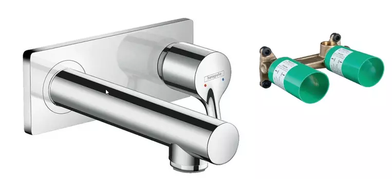 Комплект смеситель для раковины Hansgrohe Talis S 72110000S, хром, с внутренней частью