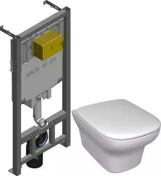 Комплект унитаза с инсталляцией Jacob Delafon Vox E21772RU-00 с сиденьем микролифт без клавиши смыва