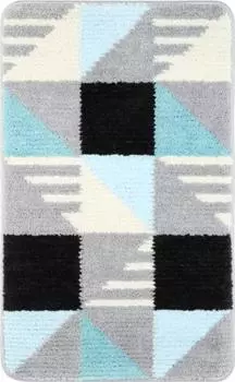 Коврик для ванной 50х80 Fixsen Visa FX-5005Z серый,бирюзовый