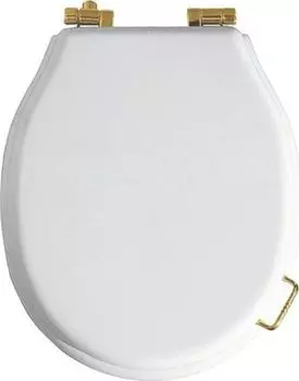 Крышка-сиденье для унитаза Boheme Vogue 906-W-BR с микролифтом, белое петли бронза