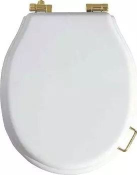 Крышка-сиденье для унитаза Boheme Vogue 906-W-G с микролифтом, белое петли золото