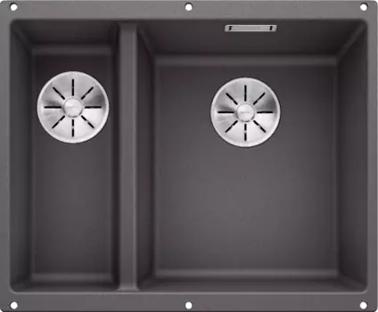 Кухонная мойка Blanco Subline 340/160-U 523559 (чаша справа) тёмная скала