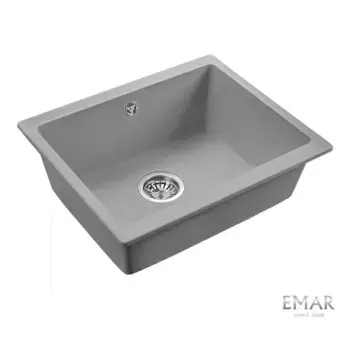 Кухонная мойка Emar Quartz EMQ-1555.P Алмаз серый