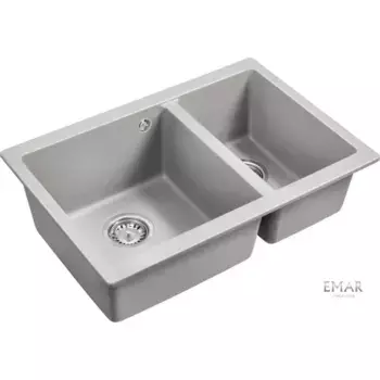 Кухонная мойка Emar Quartz EMQ-2665.PL Барит серый