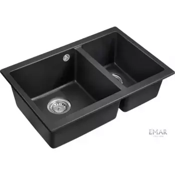 Кухонная мойка Emar Quartz EMQ-2665.PL Оникс черный