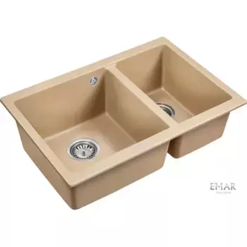 Кухонная мойка Emar Quartz EMQ-2665.PL Сардоникс бежевый