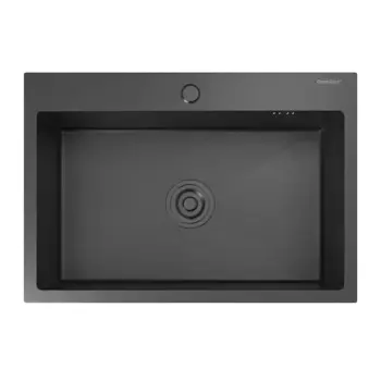 Кухонная мойка GranFest Metal 6545 PVD графит черный
