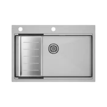 Кухонная мойка Paulmark Kroner PM707551-BS+A405-BS серый