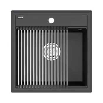 Кухонная мойка Paulmark Stepia PM115051-AN+R375-BS серый