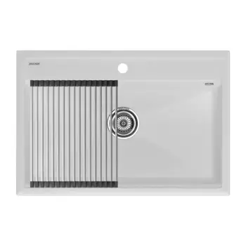 Кухонная мойка Paulmark Stepia PM117551-WH+R375-BS белый