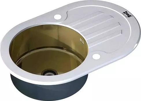 Кухонная мойка Zorg Inox Glass 78х51х19 GL-7851-OV-WHITE-BRONZE