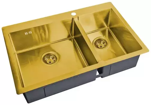 Кухонная мойка Zorg Steel Hammer SH 78-2-51-L BRONZE бронза