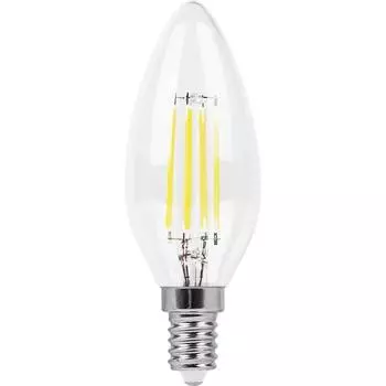 Лампа светодиодная филаментная Feron E14 9W 2700K Свеча Прозрачная LB-73 25956