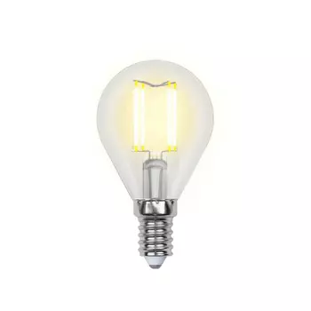 Лампа светодиодная филаментная Uniel E14 6W 3000K прозрачная LED-G45-6W/WW/E14/CL UL-00000197