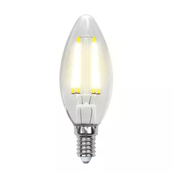 Лампа светодиодная филаментная Uniel E14 6W 3000K прозрачная LED-C35-6W/WW/E14/CL GLA01TR UL-00002196