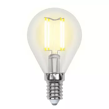 Лампа светодиодная филаментная Uniel E14 6W 4000K прозрачная LED-G45-6W/NW/E14/CL GLA01TR UL-00002207