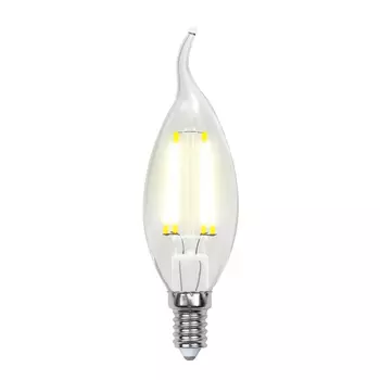 Лампа светодиодная филаментная Uniel E14 7,5W 4000K прозрачная LED-CW35-7,5W/NW/E14/CL GLA01TR UL-00003296