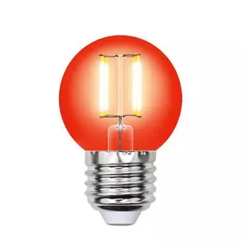 Лампа светодиодная филаментная Uniel E27 5W красная LED-G45-5W/RED/E27 GLA02RD UL-00002986