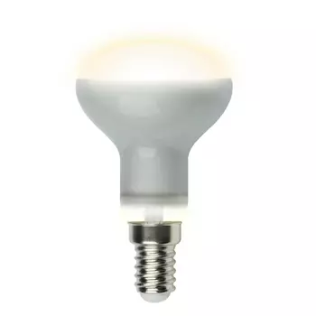 Лампа светодиодная рефлекторная Uniel E14 6W 3000K матовая LED-R50-6W/WW/E14/FR PLS02WH UL-00001491