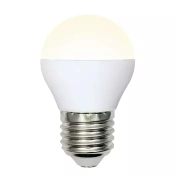 Лампа светодиодная Uniel E27 6W 3000K матовая LED-G45-6W/WW/E27/FR/MB PLM11WH UL-00002377
