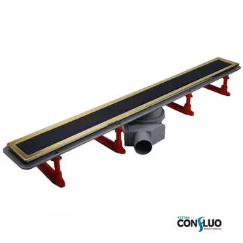 Лоток душевой Pestan Premium Line Black Glass Gold 13100117 черный