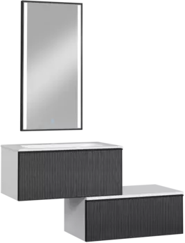 Мебель для ванной STWORKI Левангер 80 белая матовая, 2 тумбы