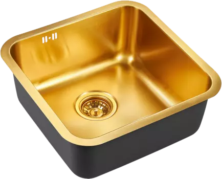Мойка кухонная Domaci Равенна PVD DMB-127A золотая, 45х45 см, квадратная, встраиваемая, российская