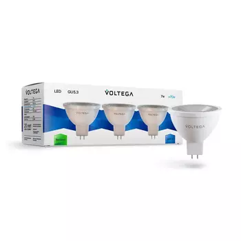 Набор светодиодных ламп Voltega GU5.3 7W 4000К прозрачная 7179