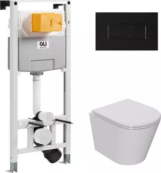 OLI 120 ECO Sanitarblock pneumatic + кнопка KARISMA, soft + Унитаз Point Виктория PN41061