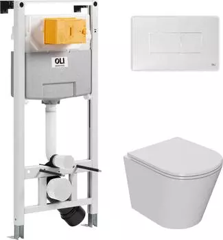 OLI 120 ECO Sanitarblock pneumatic + кнопка KARISMA, OLI + Унитаз Point Виктория PN41061