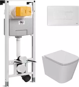 OLI 120 ECO Sanitarblock pneumatic + кнопка KARISMA, OLI + Унитаз Point Ника PN41081