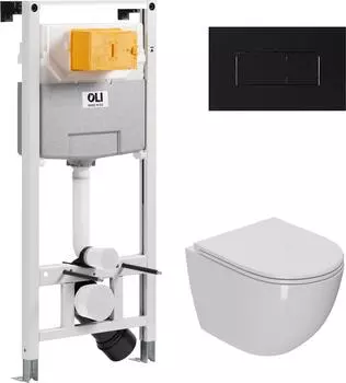 OLI 120 ECO Sanitarblock pneumatic + кнопка KARISMA, soft + Унитаз Point Афина PN41041