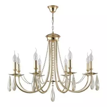 Подвесная люстра Crystal Lux Victoria SP8 Gold/Amber