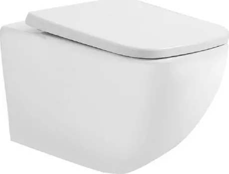 Подвесной безободковый унитаз Art&Max Maxima AM010CHR, белый