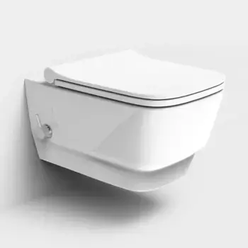 Подвесной безободковый унитаз Boheme Bello 971-2-W с функцией биде, цвет белый