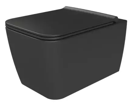 Подвесной безободковый унитаз Boheme Zen, черный матовый, 967-B