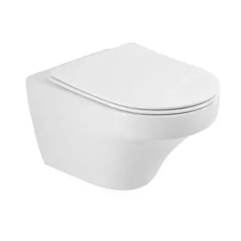 Подвесной безободковый унитаз Cezares Duet, сиденье SoftClose, белый, CZR-2462-TH-TOR/CZR-2316-SC