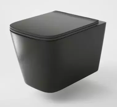 Подвесной безободковый унитаз Grossman, крышка тонкая микролифт, черный матовый, GR-4441BMS