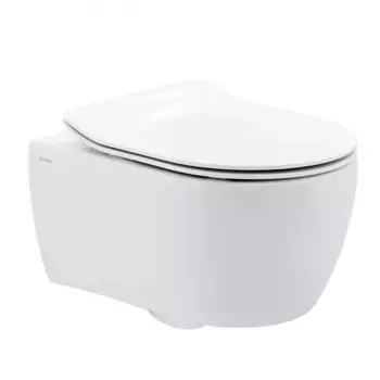 Подвесной безободковый унитаз SSWW CT2038V крышка-сиденье с микролифтом, белый глянцевый