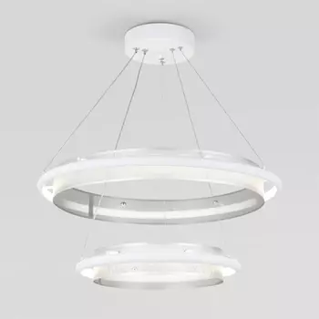 Подвесной светодиодный светильник Eurosvet Imperio 90241/2 белый/ серебро Smart