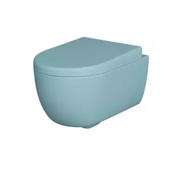 Подвесной унитаз Ambassador Abner 103T20801R, безободковый, цвет голубой матовый