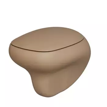 Подвесной унитаз Ambassador Diamond 123T20501R, безободковый, цвет темно-бежевый матовый