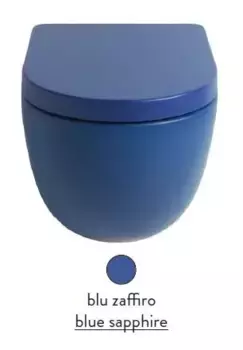 Подвесной унитаз ArtCeram File 2.0 FLV004 16 00, безободковый, цвет - blu zaffiro (синий сапфир)